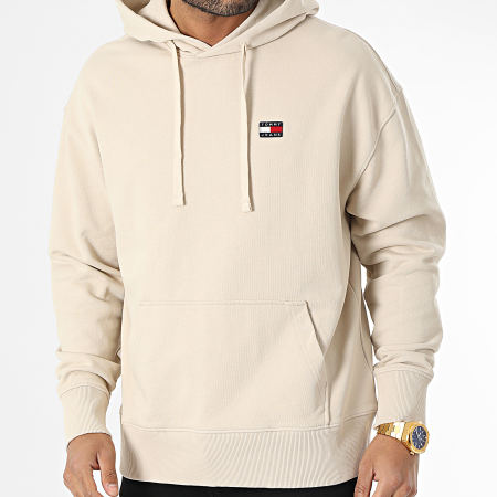 Tommy Jeans - Sweat Capuche Relaxed XS Badge Beige