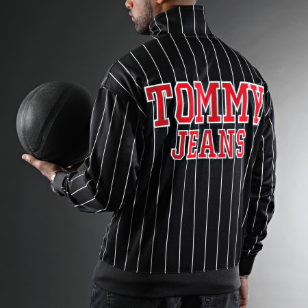 Tommy Jeans - Veste Zippée A Rayures Relaxed Pinstripe 6360 Noir