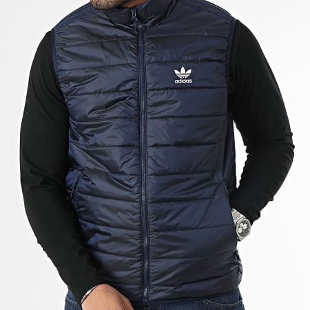 Adidas Originals - Abrigo sin mangas con banda HL9216 Azul marino