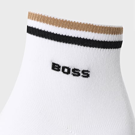 BOSS - Lot De 2 Paires De Chaussettes Stripe 1195 Blanc