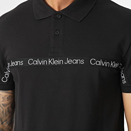 Calvin Klein - Polo Manches Courtes Logo Tape 2856 Noir