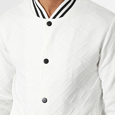 MTX - Conjunto de chaqueta de peluche y pantalón de chándal blanco
