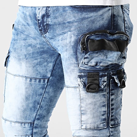 MTX - Jeans slim Cargo in denim blu
