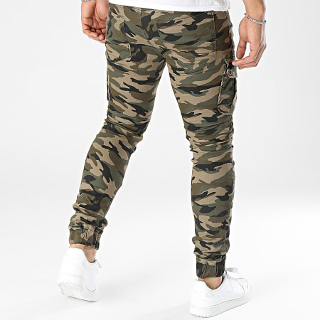 MTX - Pantalon Cargo Slim Fit Vert Kaki Camouflage