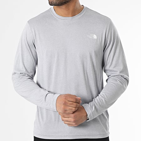 The North Face - Tee Shirt Manches Longues Reaxion Amp A2UAD Gris Chiné