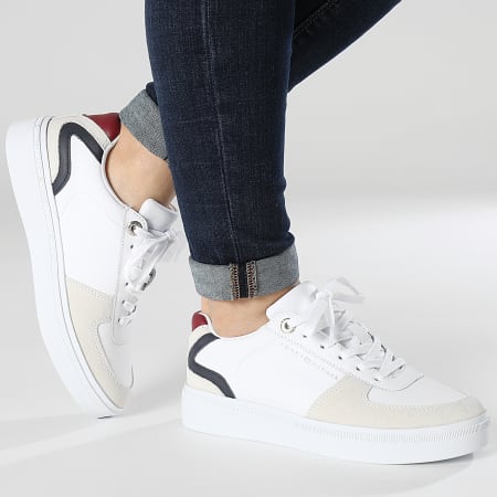 Tommy Hilfiger - Baskets Leather Court 7107 Red White Blue