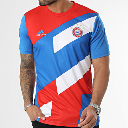 Adidas Sportswear - Tee Shirt FC Bayern Munich HU1261 Bleu Roi Blanc Rouge