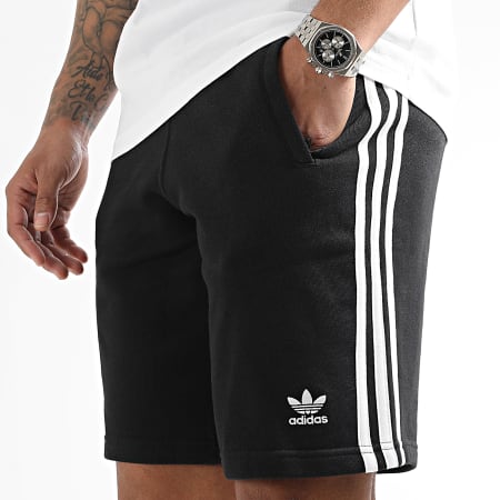 Adidas Originals - Ensemble Tee Shirt Et Short Jogging A Bandes GN3494 DH5798 Blanc Noir
