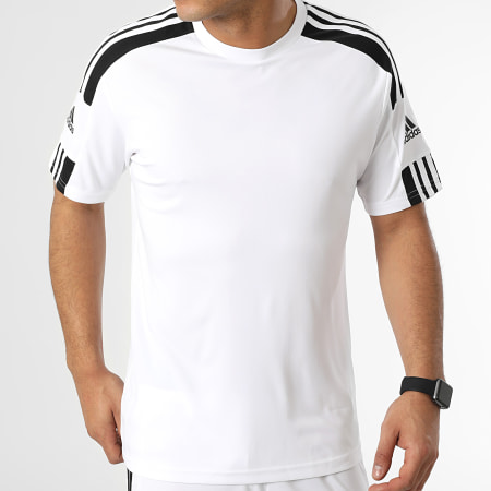Adidas Sportswear - Set di maglietta a righe e pantaloncini da jogging GN5723 GN5773 Bianco