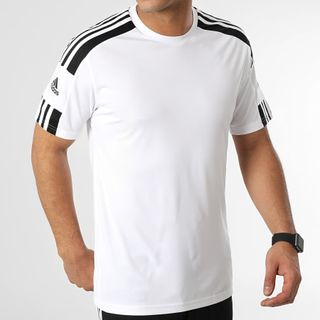 Adidas Performance - Conjunto de camiseta a rayas y pantalón corto de jogging GN5723 GN5776 Blanco Negro