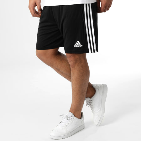 Adidas Sportswear - Set di maglietta e pantaloncini da jogging a righe GN5723 GN5776 Bianco Nero