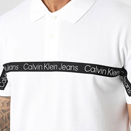 Calvin Klein - Polo Manches Courtes Logo Tape 2856 Blanc