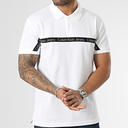 Calvin Klein - Polo manica corta Logo Tape 2856 Bianco