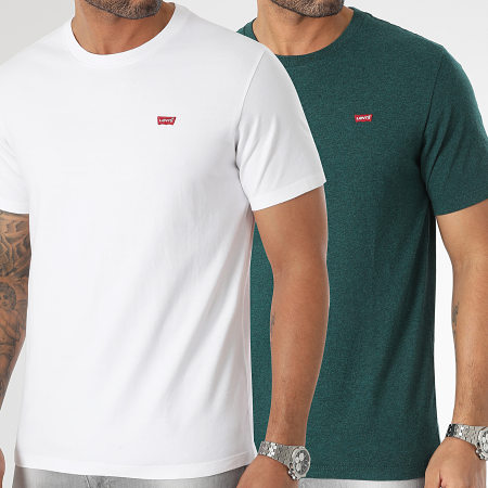 Levi's - Set di 2 magliette 56605 bianco verde screziato