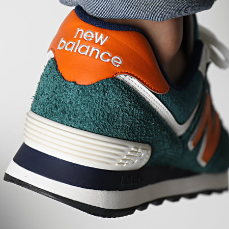 New Balance - Sneaker alte Lifestyle 574 U574DI2 Verde Britannico Arancione