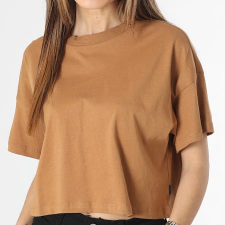 Noisy May - Tee Shirt Crop Femme Malena Camel