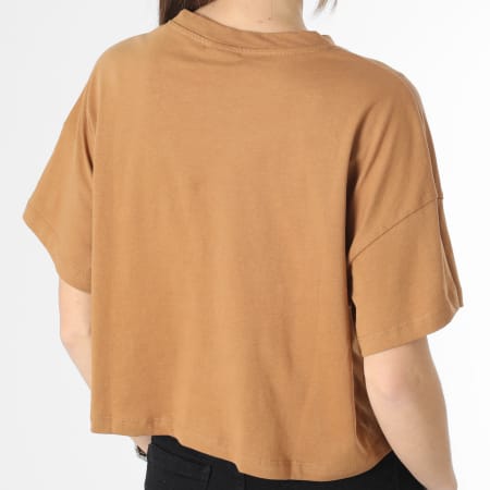 Noisy May - Camiseta de mujer Malena Camel Crop Tee