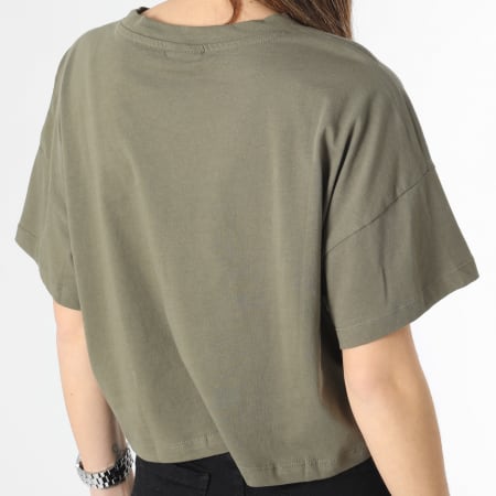 Noisy May - Tee Shirt Crop Femme Malena Vert Kaki