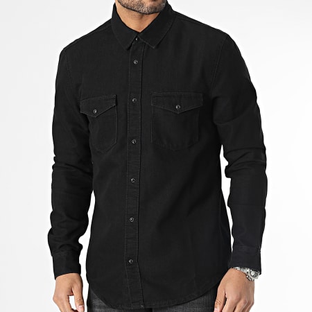 Only And Sons - Chemise Jean Manches Longues Bane Noir