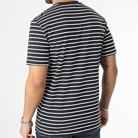 Only And Sons - Tee Shirt Henry Bleu Marine Blanc