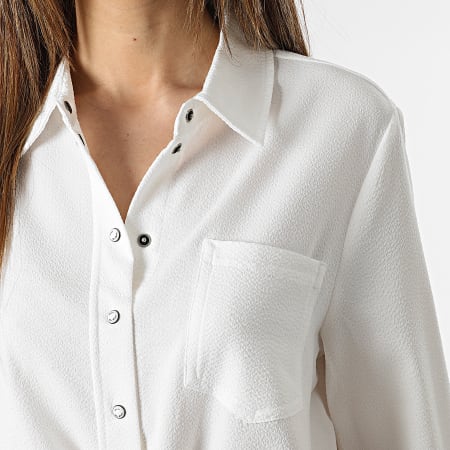 Only - Chemise Manches Longues Femme Lecey Blanc