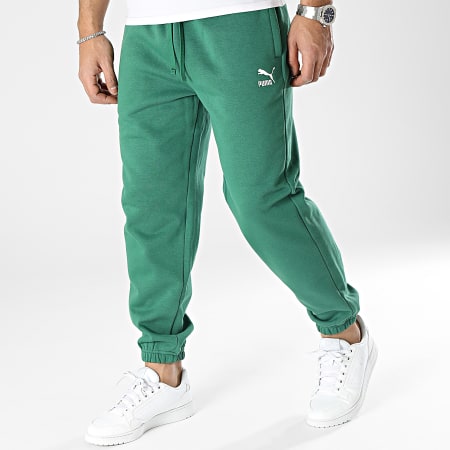 Puma - Classics Pantalones Jogging Logo Pequeño 535597 Verde