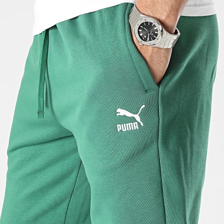 Puma - Classics Pantalones Jogging Logo Pequeño 535597 Verde