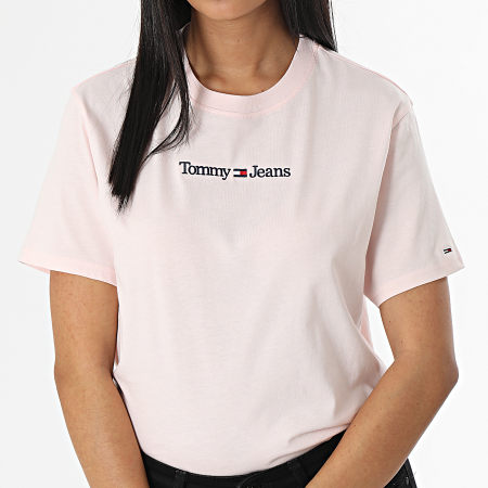 Tommy Jeans - Classic Serif Linear Crop Tee 5049 Rosa, Mujer