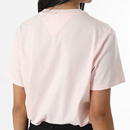 Tommy Jeans - Tee Shirt Crop Femme Classic Serif Linear 5049 Rose