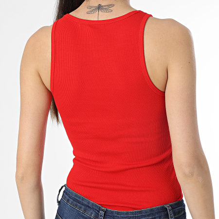 Tommy Jeans - Camiseta de tirantes para mujer Essential Rib Tank 4875 Rojo