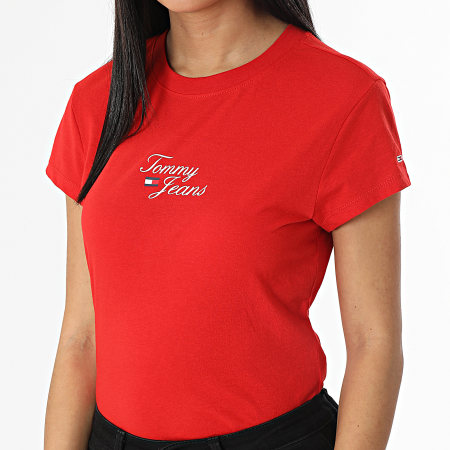 Tommy Jeans - Camiseta Logo Essential Mujer 5441 Rojo