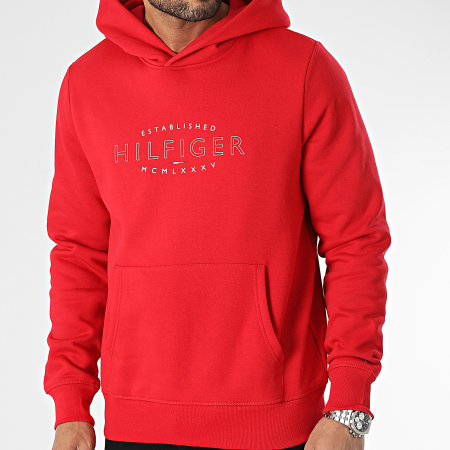 Tommy Hilfiger - Hilfiger Curve Logo Sudadera con capucha 0013 Rojo