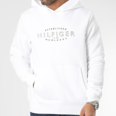 Tommy Hilfiger - Sweat Capuche Hilfiger Curve Logo 0013 Blanc