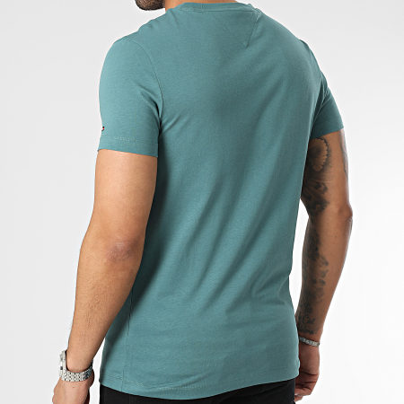 Tommy Hilfiger - Tee Shirt Hilfiger Curve Logo 0034 Bleu Pétrole