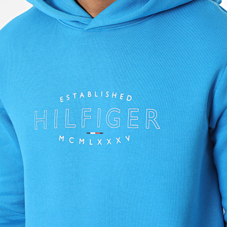 Tommy Hilfiger - Felpa con cappuccio Hilfiger Curve Logo 0013 Azzurro