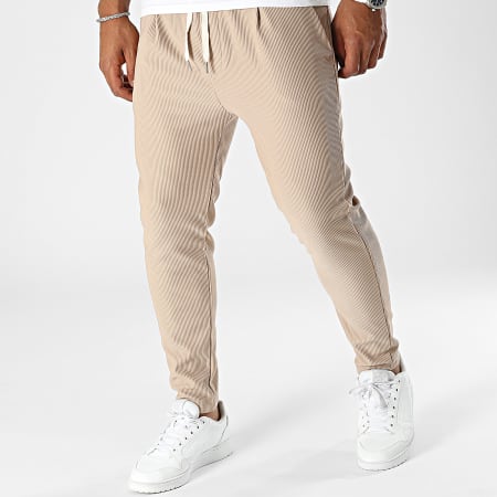 Uniplay - Pantalones de rayas beige