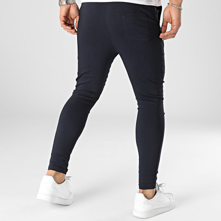Uniplay - 3906 Pantaloni da jogging in pelle blu scuro