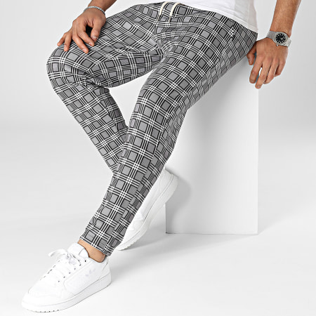 Uniplay - Pantalones de cuadros grises