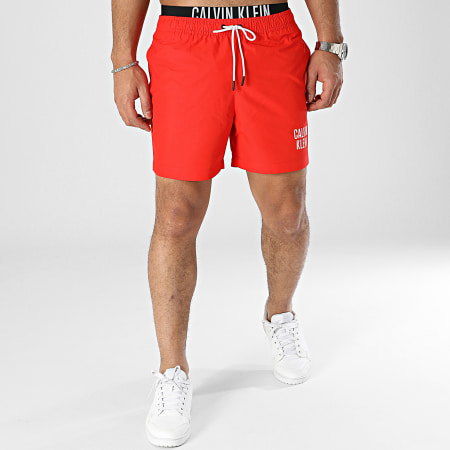 Calvin Klein Short De Bain Medium Double 0798 Rouge LaBoutiqueOfficielle