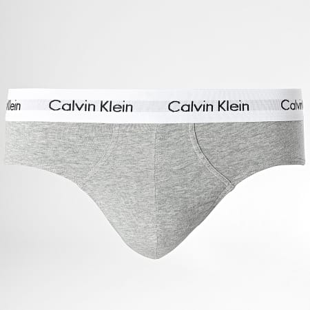 Calvin Klein - Juego de 3 calzoncillos U2661G Negro Blanco Gris Heather