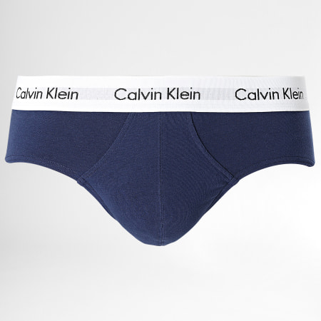 Calvin Klein - Lot De 3 Slips U2661G Blanc Bleu Marine Rouge