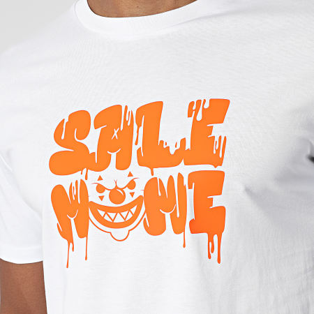 Sale Môme Paris - Tee Shirt Sale Clown Blanc Orange