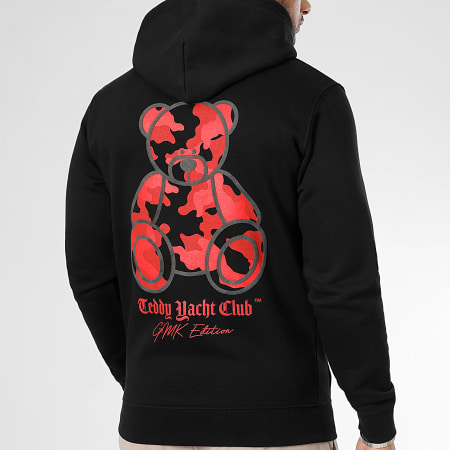 Teddy Yacht Club - GMK Edición Limitada 100 ejemplares Kamo Hoodie Negro Camuflaje Rojo