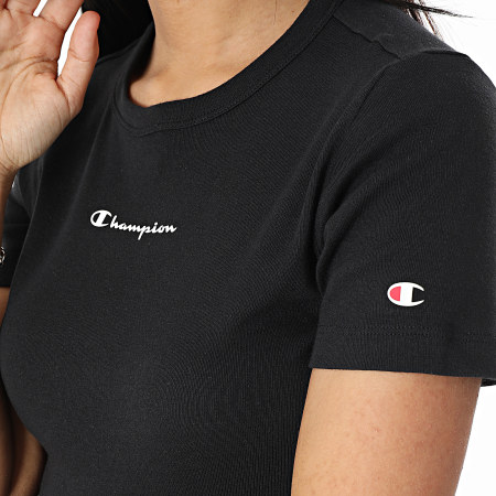 Tommy Jeans - Polo de mujer Essential Cropped de manga corta 5323 Negro