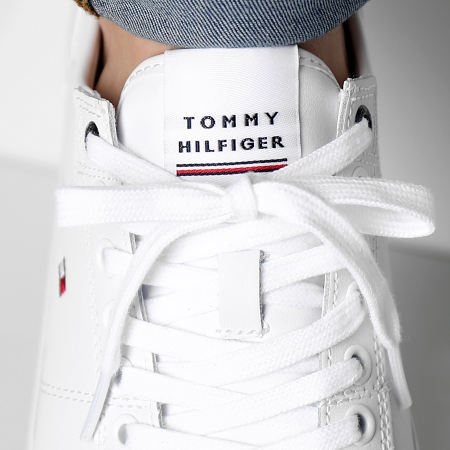 Tommy Hilfiger - Zapatillas Core Corporate Vulcan Piel 4561 Blanco