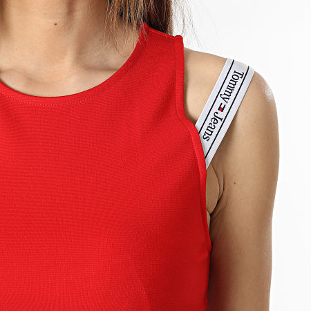 Tommy Jeans - Robe Femme Logo Taping Strap 5350 Rouge
