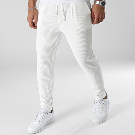 Uniplay - Pantalones de rayas blancas
