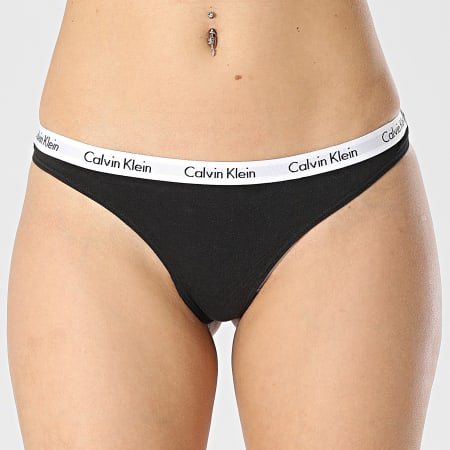 Calvin Klein - Tanga de mujer D1617E Negro