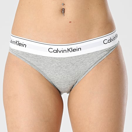 Calvin Klein - Slip Tanga da donna F3787E Grigio erica