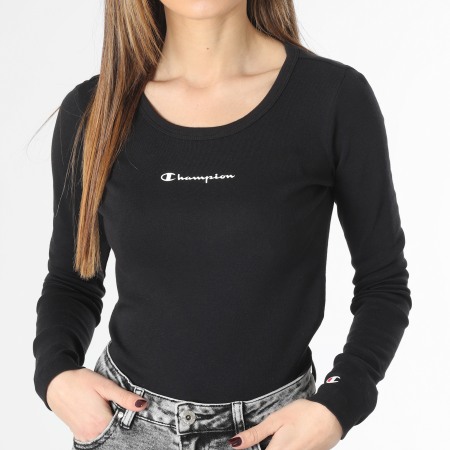 Champion - Tee Shirt Manches Longues Crop Femme 114892 Noir